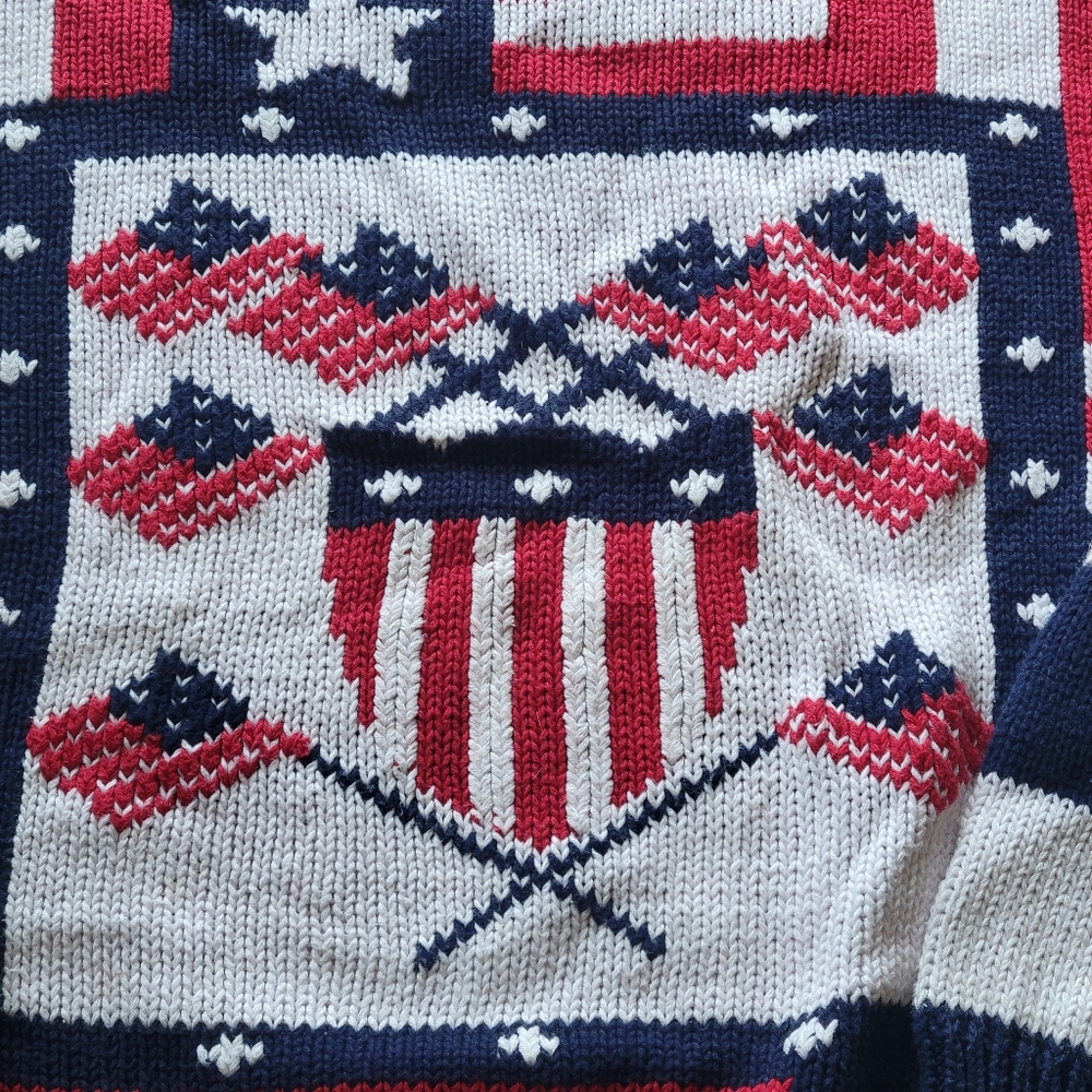 Vintage American Eagle Outfitters Mens Size Large Americana Knit Sweater - Picture 3 of 11